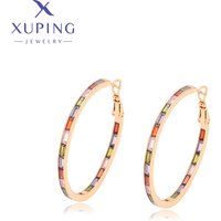 Xuping Jewelry New Arrival Elegant Fahsion Gold Color Hoop Earrings for Women Gift S00149821
