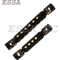 2pc Brass Black Universal Joint Transmission Drive Shaft for Axial SCX24 90081 C10 Ford Bronco 1/24 RC Crawler Car Upgrade Parts