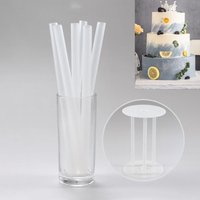 10Pcs Reusable 24cm 30cm Cake Dowels White Plastic Cake Support Rods Round Dowels Straws