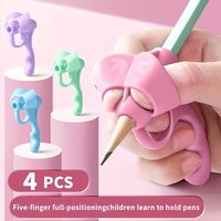 2-4pcs Grip Pen Corrector Set Writing Corrector Soft Rubber Writing Posture Grip Pen Handwriting Aid Correction Tool