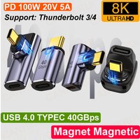 Magnet Magnetic USB 4.0 TYPE-C 8k@60hz Pd 100w 5A Fast Charging Data Transfer 40gbps Cable For Thunderbolt 3/4 TV HDTV LAPTOP Ph