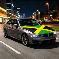 3.8x5.3fts National Jamaica Flag Banner Car Hood Cover Flag Elastic Fabrics Engine Cover For Decoration
