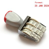 Portable English Date Stamp For Office School Bank Egg Supermarket Store Manufacture Roller Date Number Stamps DMY DD/MM/YYYY