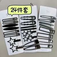 8/24Pcs Silver Y2k Hair Clips for Women Elegant Metal Duckbill Clip Gilrs Hairpins Side Bangs Barrettes Girls Hair Accessories
