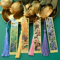 Vintage Painting Metal Bookmarks Artistic Reading Clips Retro Journal Charms Scrapbooking For Office School Supplies Accessories