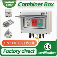 Solar photovoltaic PV Combiner Box DB With Ground Wire 1 in 1-out DC 600V Fuse MCB SPD Waterproof 1 string Box IP65 wholesale