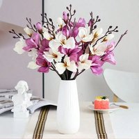 5 Gabeln 20 Köpfe Künstliche Blumen Herbst Magnolia Home Decor Blumendekoration Gefälschte Weihnachten Hochzeit Zubehör Home Decor