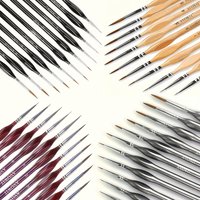 44pcs brush set, 4 colors, suitable for micro painting, acrylic, watercolor, oil painting, model making, line drawing brush