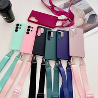 Shockproof TPU Crossbody Lanyard Silicone Phone Case For Samsung S25 S24 S23 S22 S21 Plus FE S25 Ultra Pro A16 A06 Soft Cover