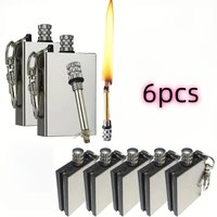 1-6pc Emergency Survival Metal Match - Flint Coal Oil Lighter Keychain, Waterproof Portable Outdoor Camping Ignition wholesale
