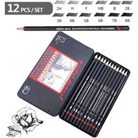 12 PCS/SET 2H-8B Wooden Lead Pencils Set Professional Drawing Journal Writing Pencils for School Smooth Writing