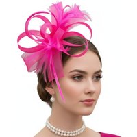 Elegant Feather Hair Clips for Women Wedding Party Derby Hats with Flowers and Net