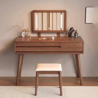 Elegant Mid Century Vanity Table With Drawer Simple Tallboy Led Lights Vanity Table Aesthetic Italian Table Coiffeuse Furniture