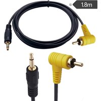 1pc 6Ft 3.5mm 1/8" Mono Male Mini Plug To RCA Male 90 Degree Right Angle Audio Adapter Cable Cord Gold 1.8m