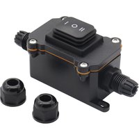 IP68 Waterproof Junction Box 12V 3-speed Rocker Switch Set Outdoor 2 Way Plug Line Wire Range 4 to 8mm S10393-Z stainless steel