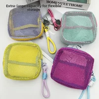Dopamine Grid Tofu Bag Storage Bag Portable Change Bag Mesh Small Cosmetic Bag Storage Bag Small Bag
