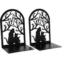 Creative electrophoretic black charming cute cat tree shadow metal bookshelf, practical storage, suitable for book lovers!