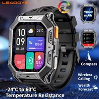 Men's Rugged Smart Watch 2.13" AMOLED HD Touch Screen Heart Rate Monitor 10M Waterproof 1000mAh Compass Outdoor Sports Watch