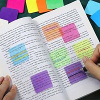 100 Sheets Transparent Sticky Notes,Random Color Self-Adhesive,Waterproof for Reading Highlighting,Book Annotation