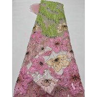 2026 High-End Luxury French Embroidery Heavy Groom Beads Lace Fabric Withs Sequins 5 Yards High Quality Materiel for Party Dress