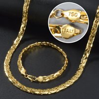 Sunny Luxury Copper Alloy Necklace Bracelet Women's Set Flat Cuban Chain Punk Style Suitable Party Jewelry Gifts