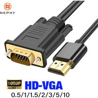 HDMI Male to VGA Male 0.5M 1M 2M 3M 5M 10M 1080P 60Hz HDMI Compatible Cable to VGA Adapter Digital to Analog for Computer Laptop