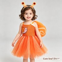 Cute Snail Animal Cosplay Tutu Dress Set, Halloween Stage Performance Costume with Hair Clip, Comfortable Fancy Dress Outfit