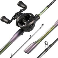 Sougayilang 1.8m MH Solid Carbon Baitcasting Rod Reel Combo, 6.4:1 Gear Ratio, 8KG Max Drag, Fishing Set for Freshwater Bass