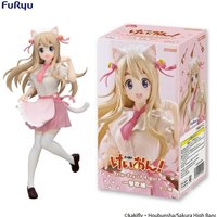 Dostępne od ręki 100% Oryginalne FuRyu Trio-Try-iT K-ON! Kotobuki Tsumugi w wersji z kocimi uszami. Figurka anime 21 cm, kolekcjonerska, dekoracyjna, na prezent