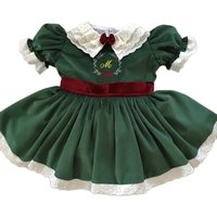 Baby Girl Autumn Winter Green Velvet Embroidery Vintage Turkish Princess Dress for Christmas Birthday Photography Holiday C80
