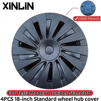 4PCS Hub Caps for Tesla 2026 Standard 18, Full Rim Covers Replacement Wheel Cover Accessories for Tesla Model Y 2026 Standard