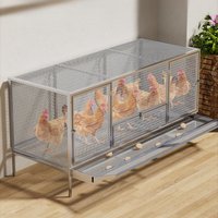 Metal Chicken Cage with Egg Trough Large Outdoor Hens Breeding Cages Household Indoor Balcony Chick Cock Coop Poultry House