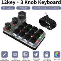RGB Mechanical Keyboard Macro Programming 12 Key 3 Knob Custom Gaming Keypad for Copy Paste for Photoshop Hotswap Macropad