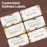 Personalized Botanical Envelope Stickers Waterproof Address Labels Custom Wedding Stationery for Journaling Office Supplies