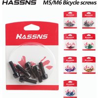 HASSNS Mtb Power Screws M5*18/20MM M6*18MM Bicycle Stem Bolts Mountain Bike Table Bolts Bridge Screws Cycling Stainless Steel