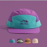 5 Panel Baseball Cap Nylon Mesh Embroidery Letter Color Block Hat for Men Women Outdoor Running Sport Cap