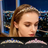 Luxury Zircon Princess Tiara Headband For Girl Women Fashion Bride Crown Tiara Wedding Bridal Hair Accessories Headdress