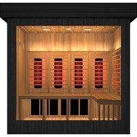 Outdoor Luxury 4-6 Person Red Cedar Wood Far Infrared Sauna Room with Roof
