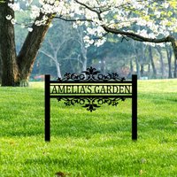Custom Garden Sign with Stake, Personalized Garden Stake, Metal Garden Sign, Yard Sign, Gift for Mom, Gardener Name Sign Gift