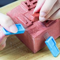 Pottery Tools Five-pin Scratcher Ceramic Clay Brushing Mud Board Adhesion DIY Ceramic Clay Sculpting Shaping Texture Brush