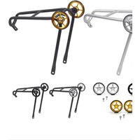 AliExpress SILVEROCK ACEOFFIX Bicycle Alloy Rear Shelf Q Rack with Easywheels for Brompton 3SIXTY PIKES Folding Bike, Lightweight Rear Rack, 150g
