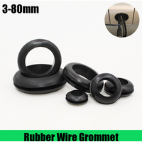 Black Rubber Double Sided Protective Coil Out Hole Wire O Ring Distribution Box Through Wire Ring Seal Ring Grommets Cable