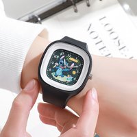 Fashion Stitch Kids Watches for Girls Cute Square Large Dial Children Women Quartz Clock Toys Accessories relogio infantil