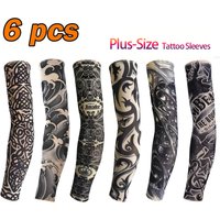 AliExpress NONE 6 PCS Tattoo Sleeves Plus-Size Cycling Summer Sun Protection Men Women Arm Cover Breathable Fishing Party Elastic Tattoo Sleeves