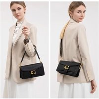 Logo Flap Envelope Bag Minimalist Leather Crossbody Bag for Women Work Evening Shoulder Purse with Adjustable Strap Bags