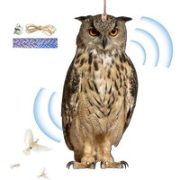 Bird Repel Devices Outdoor 2D Owl Scarecrow Scarer Pendant Waterproof Bird Scare Ornament with Bell Fake Scare tool Garden Decor