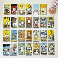 Cute Self-Mocking Bear Tarot Card Game Creative Tabletop Cartoon Tarot Cards Entertainment Poker Learning Card Deck Future Fortu