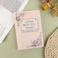 Women's Devotional Journal "One Minute with God" | 365 Daily Devotions | Pink Rose Cover | Faith Growth Gift