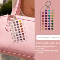Color Analysis Template Cards 2 Pieces Portable Double-Sided Guide Acrylic Color Matching Guide with Bead Chain for Outfit