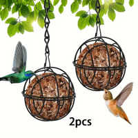 2Pcs Metal Ball Bird Feeder Set With Hanging Chain Squirrel Proof Bird Feeders For Outdoor Garden Hummingbird Feeders